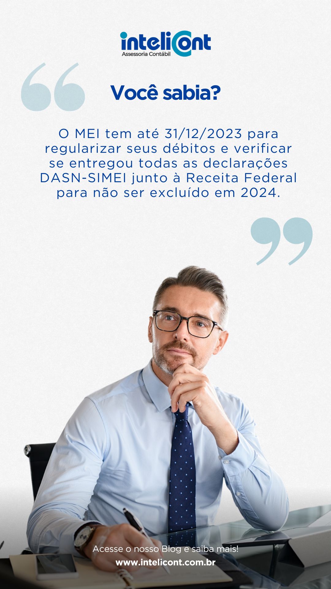 Informativo sobre o prazo de regularização do MEI com a Receita Federal para evitar exclusão em 2024